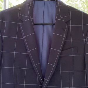 Zara Mens Navy checkered Blazer